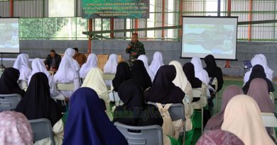 Puluhan Pelajar Ikuti Penyuluhan Bela Negara dan Wawasan Kebangsaan TMMD ke 120 Kodim 0611/Garut