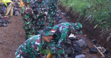 Sertu Soleh Permana, Berkontribusi Aktif Dalam Pembagunan Jalan TMMD ke-128
